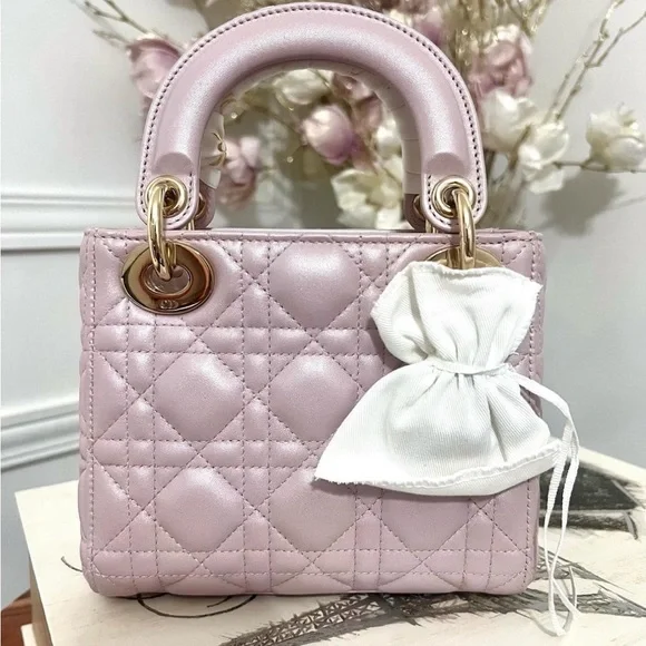 Dior Bags Mini Lady D In Pearly Lotus Poshmark